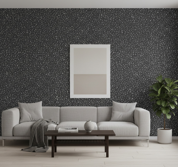 Dark grey stone effect wallpaper - TenStickers