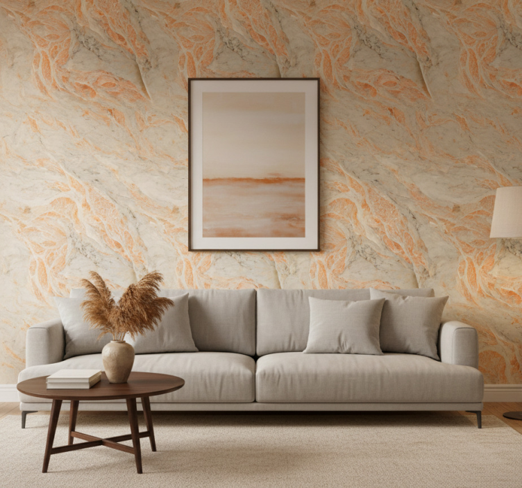 Ornamental wallpaper ibiza marble design - TenStickers