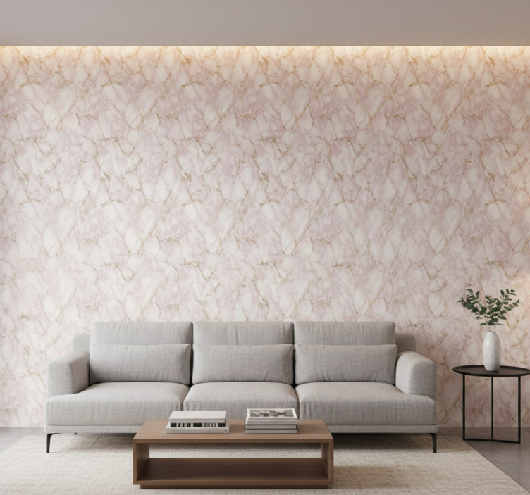 Marble effect wallpaper in pink finish - TenStickers