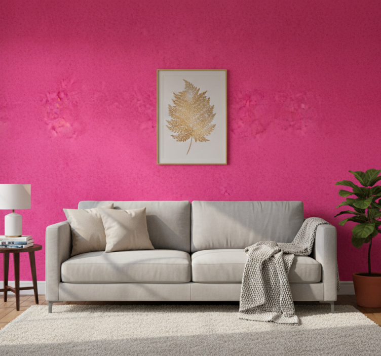 Ornamental wallpaper in pink velvet - TenStickers