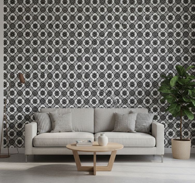 Ornamental wallpaper intricate floral design - TenStickers