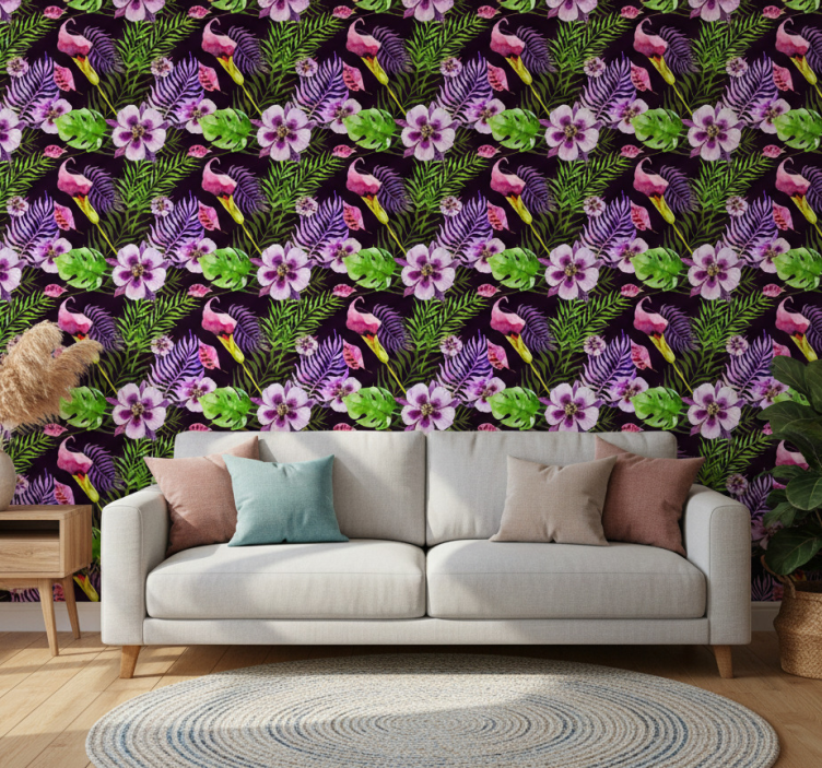 Ornamental wallpaper jungle flora vinyl by ikea - TenStickers