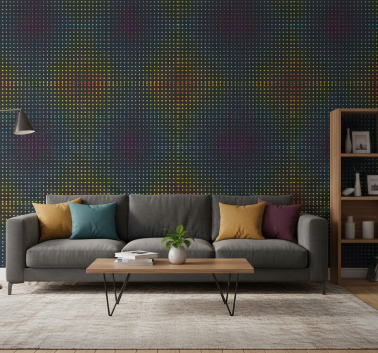 Ornamental wallpaper rainbow mosaic color design - TenStickers