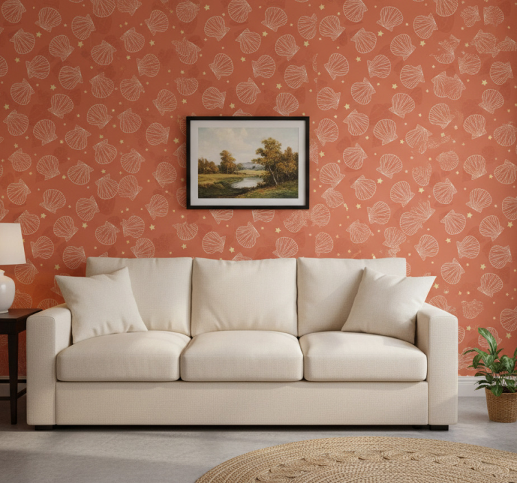 Ornamental wallpaper shell pattern design - TenStickers