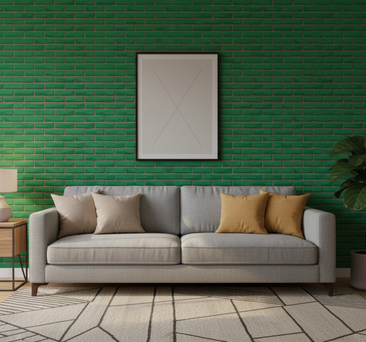 Ornamental wallpaper with brick texture - TenStickers