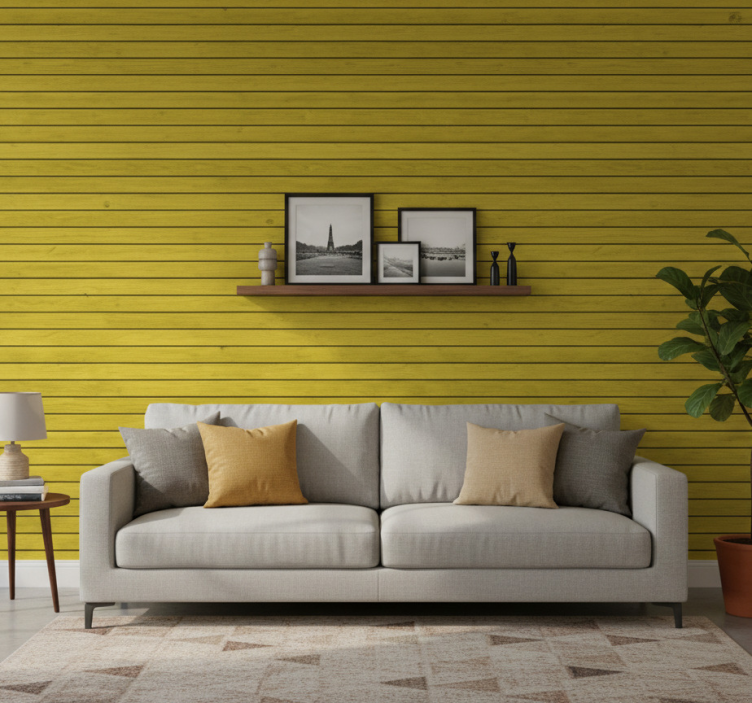 Ornamental wallpaper with wooden illumination - TenStickers