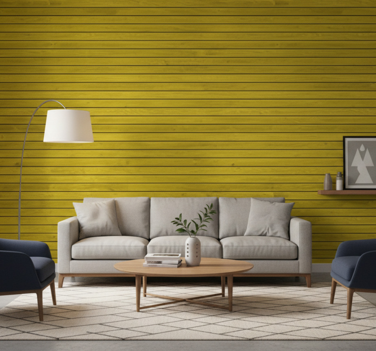 Ornamental wallpaper with wooden illumination - TenStickers