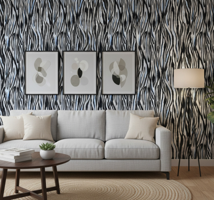 Ornamental wallpaper zebra pattern design - TenStickers