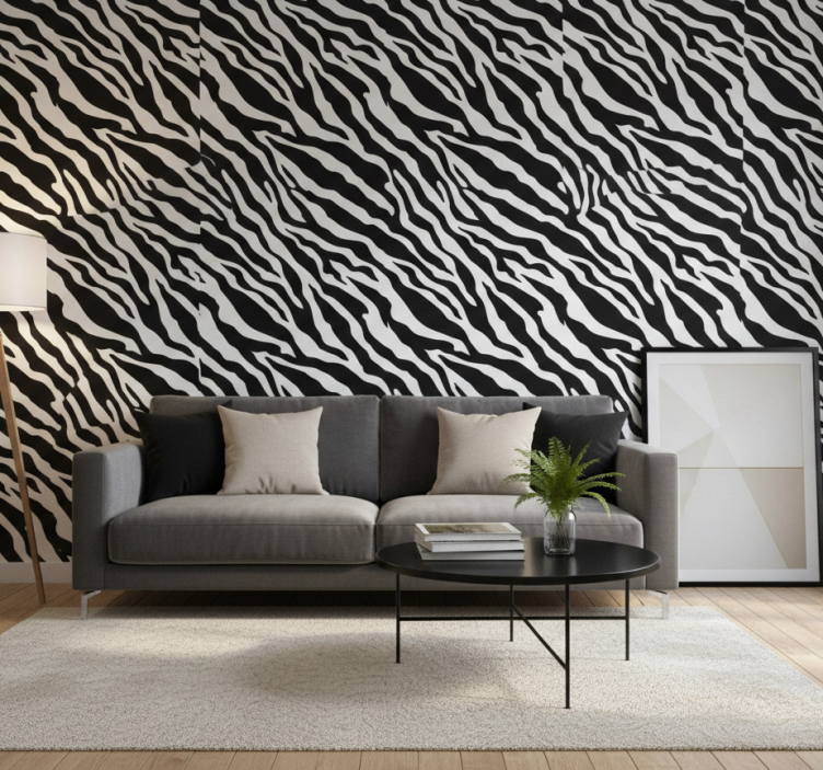 Ornamental wallpaper zebra stripe design - TenStickers