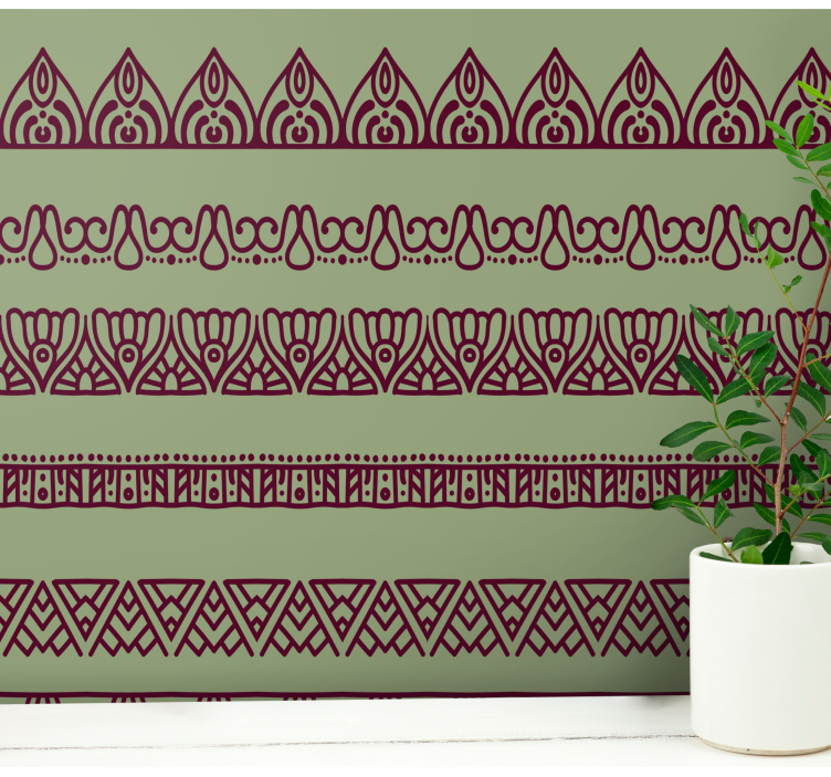 Ornate Border Patterns ornamental wallpaper - TenStickers