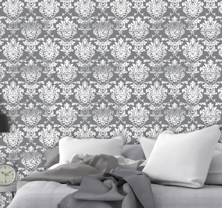 Ornate Damask Design baroque wallpaper - TenStickers
