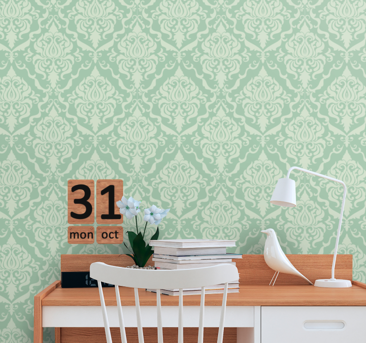 Ornate tile effect tile effect wallpaper - TenStickers