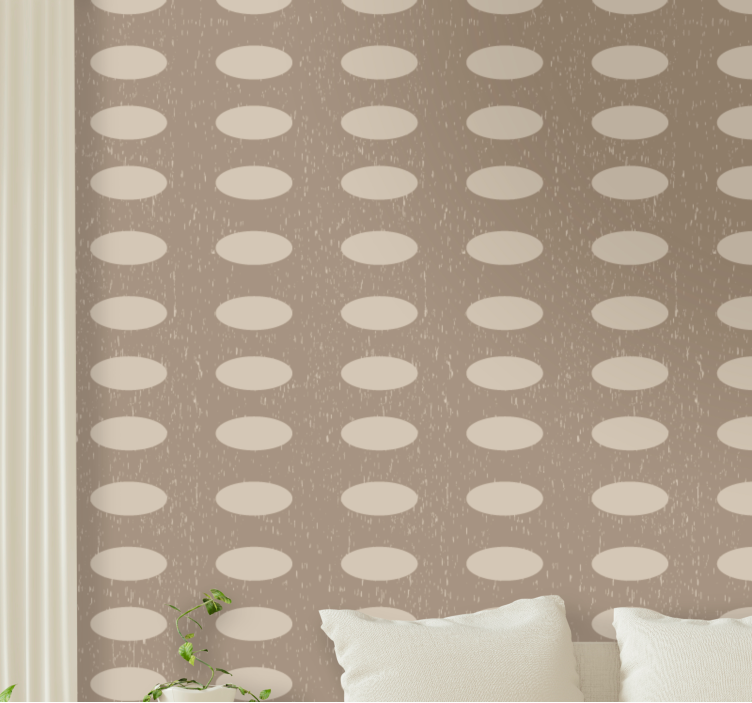 Oval patterns design polka dots wallpaper - TenStickers