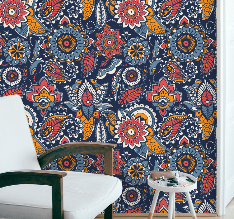 Paisley Decorative ornamental wallpaper - TenStickers