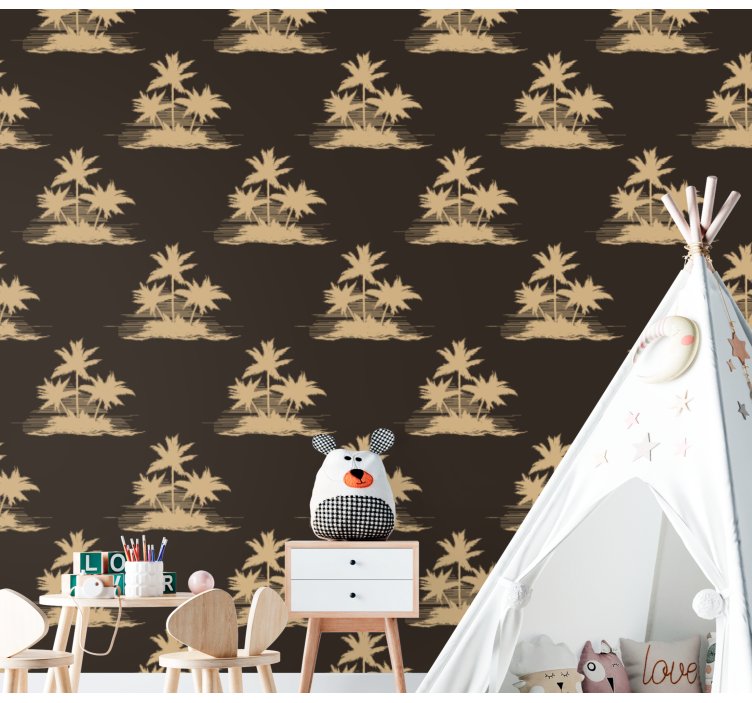 Palm Motif wallpaper of a tree - TenStickers