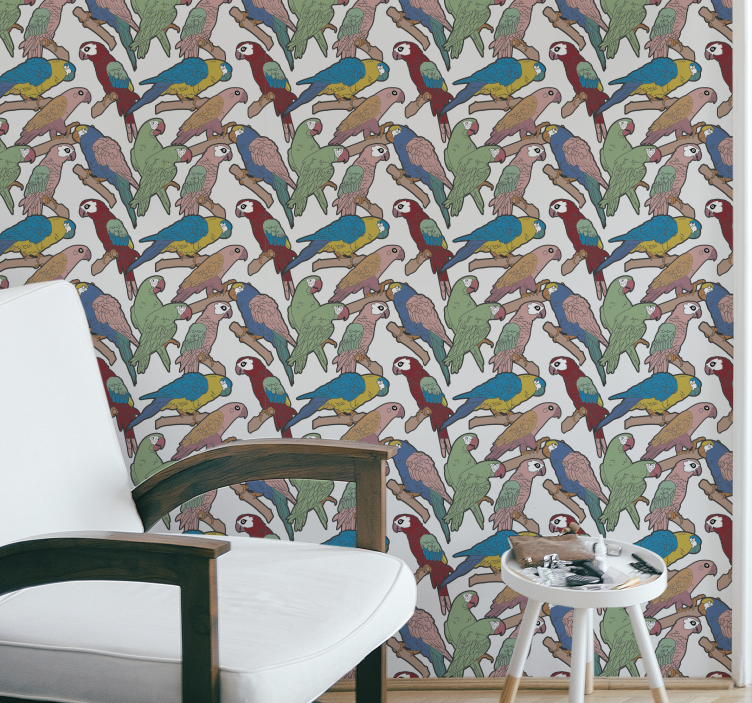 Parrot Ensemble parrots wallpaper - TenStickers