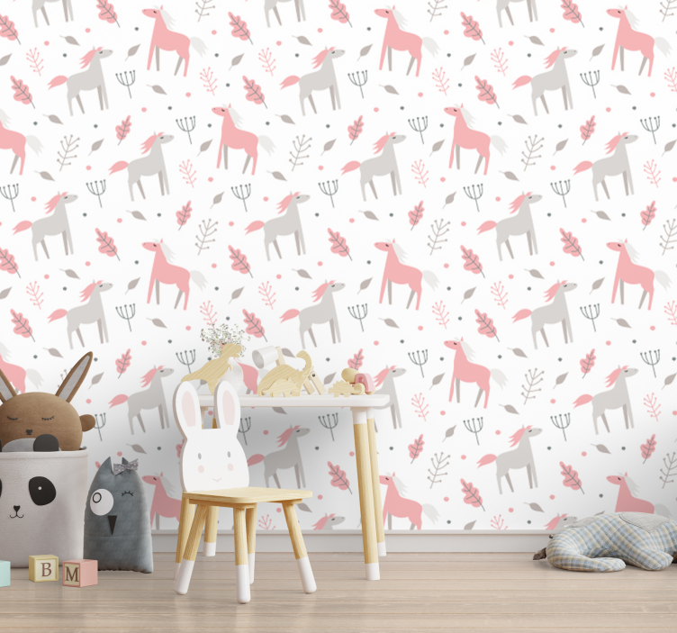 Pastel Fauna Pattern animals wallpaper - TenStickers