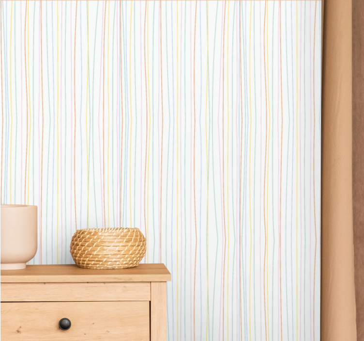 Pastel Stripe Serenity wallpaper horizontal stripes - TenStickers