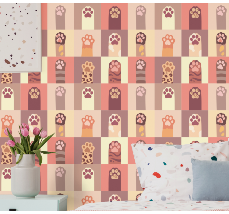 Paw Pattern Array cute dog wallpaper - TenStickers