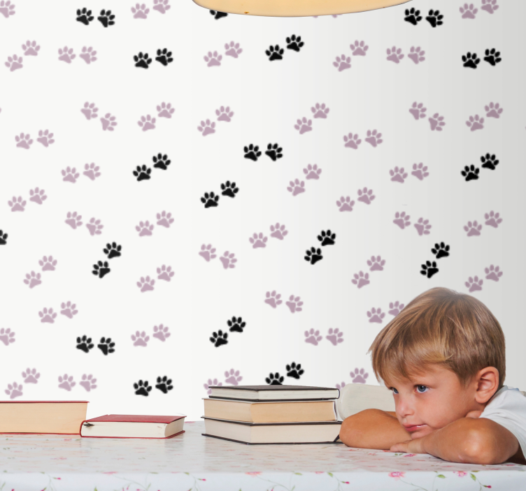 Paw Print Patterns cute dog wallpaper - TenStickers