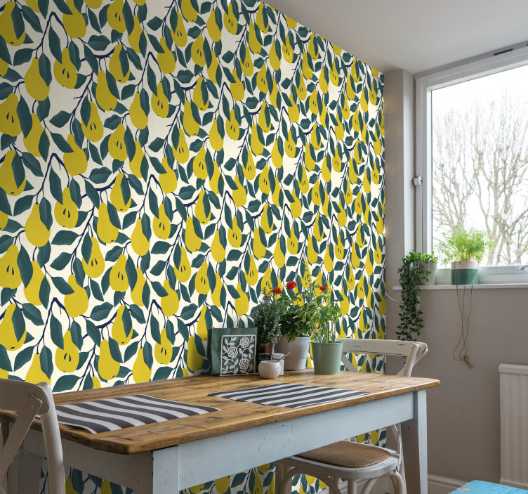 Pear Tree Wallpaper to add some colour - TenStickers