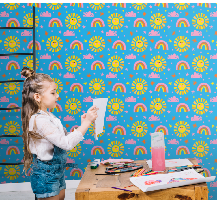 Playful Rainbows children's wallpaper - TenStickers
