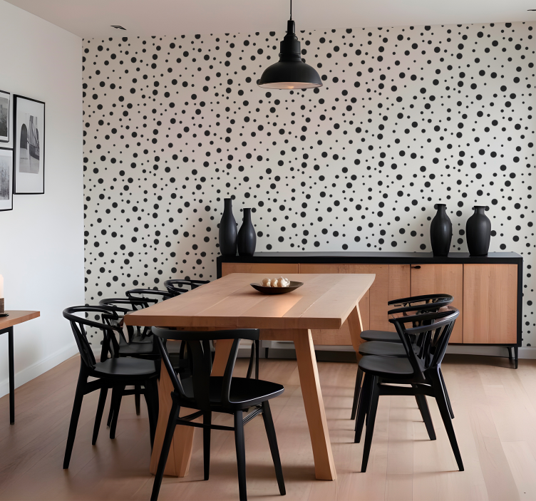 Polka dots wallpaper in polka dots design - TenStickers