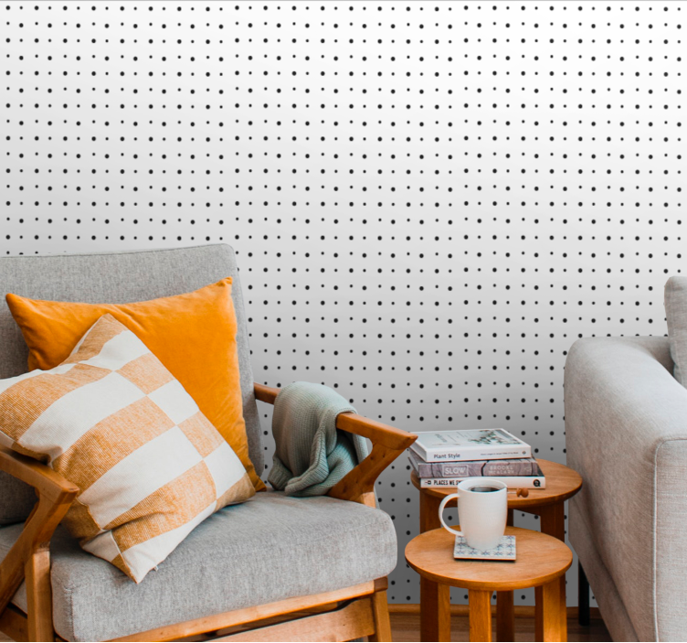 Polka dots wallpaper in polka-dotted pattern - TenStickers