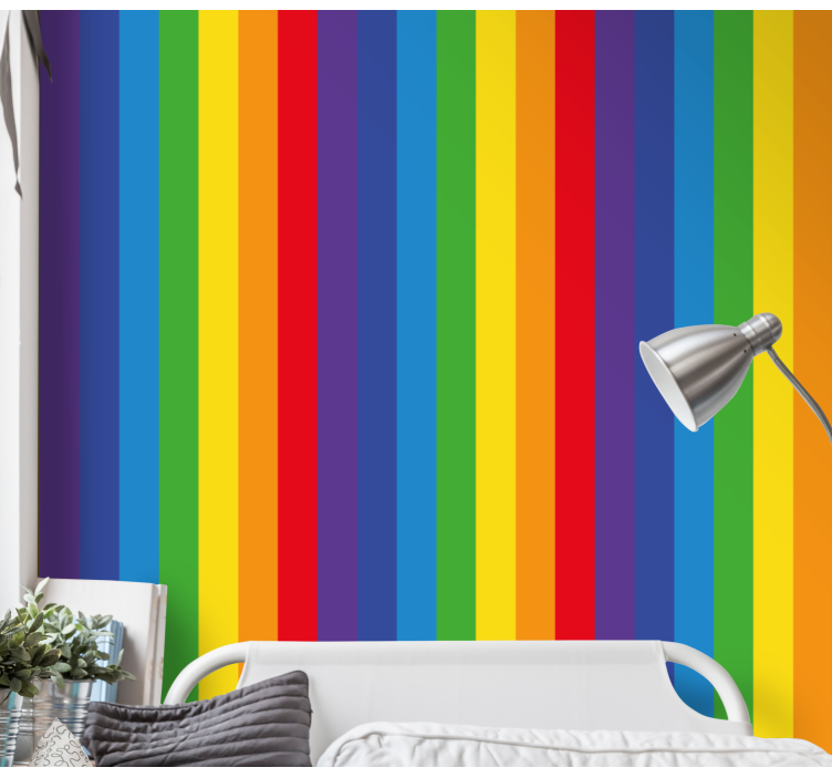 Stripe wallpaper Rainbow stripes - TenStickers
