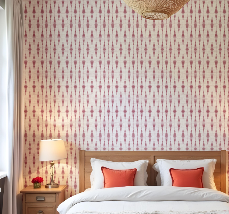Red rabaul ikat geometric wallpaper - TenStickers
