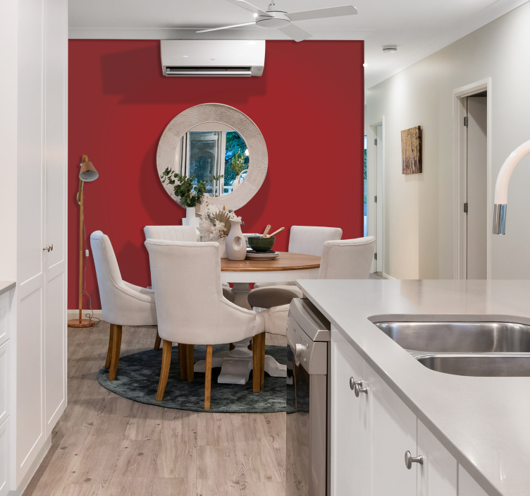 Red color wallpaper for wall - TenStickers