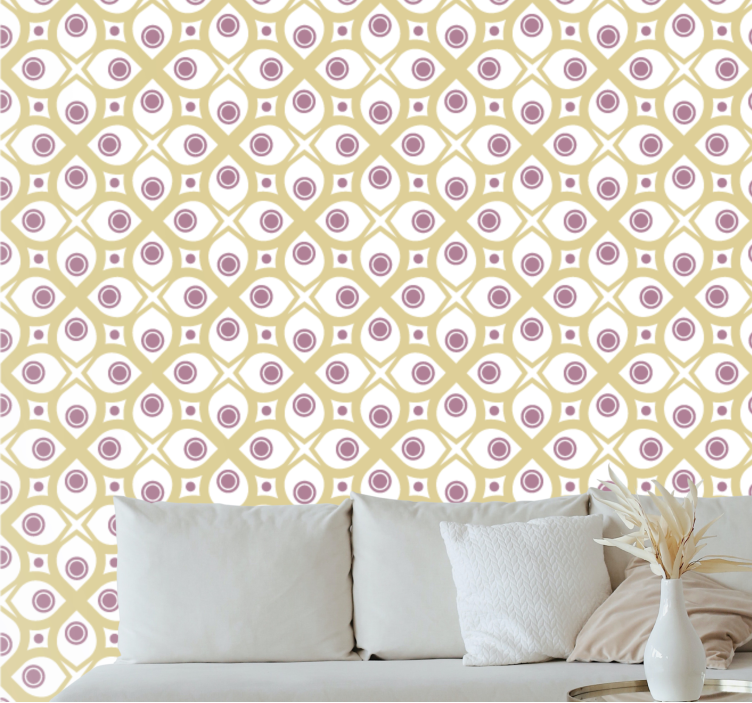 Retro eye pattern geometric wallpaper - TenStickers