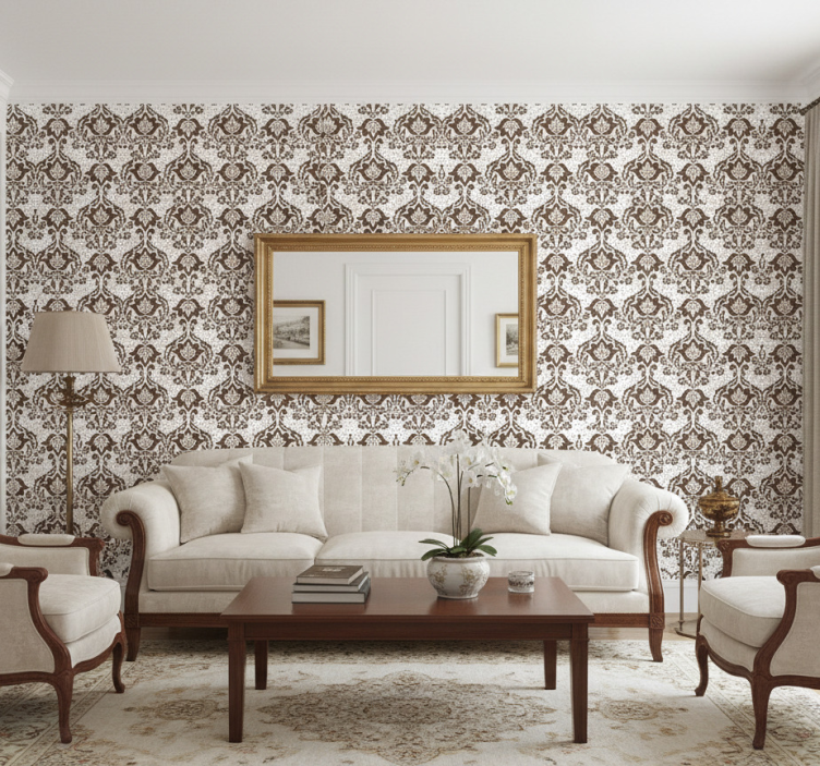 Retro wallpaper baroque design - TenStickers