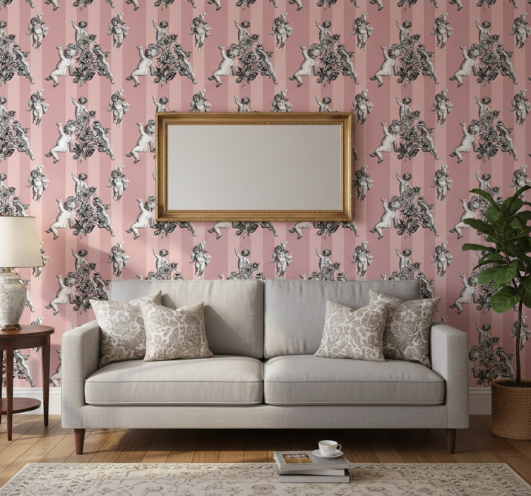 Retro wallpaper french vintage striped pattern - TenStickers