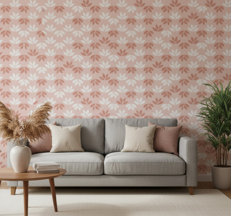 Retro wallpaper rose floral leaf pink coaster - TenStickers