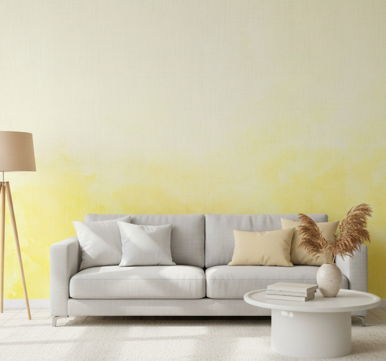 Retro wallpaper yellow bright ombre effect - TenStickers