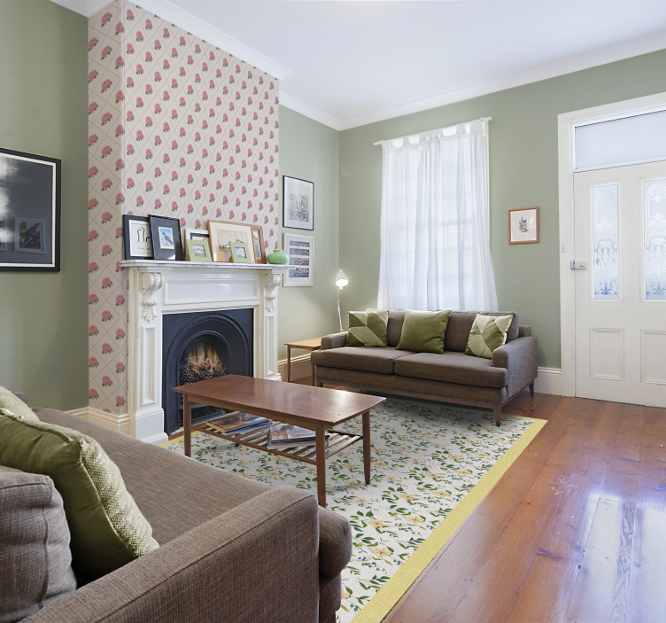 Roses pattern Classic wallpaper - TenStickers