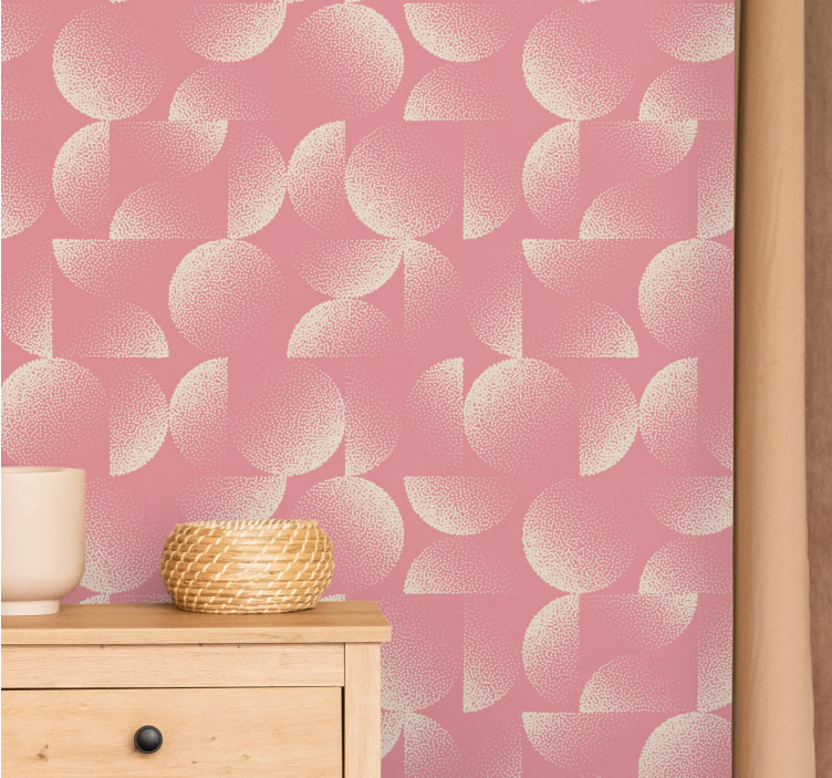 Rounded Patterns geometric wallpaper - TenStickers
