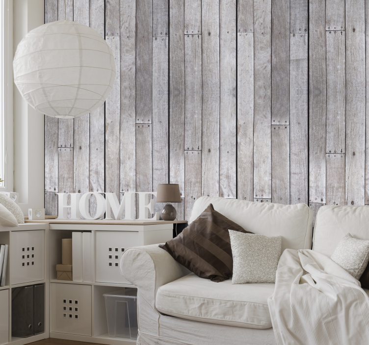 Rustic Timber Panels wood effect wallpaper - TenStickers