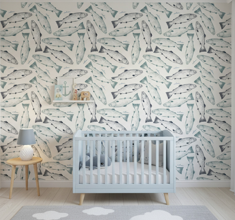 Salmon fish animals wallpaper - TenStickers