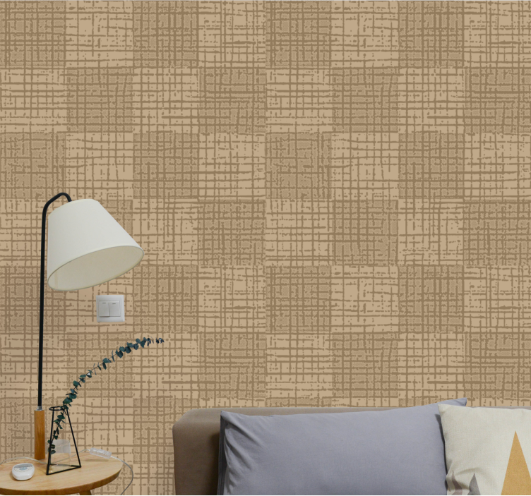Scandinavian caramel square Bedroom Wallpaper - TenStickers