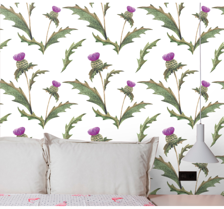 Scottish thistles nature bedroom wallpaper - TenStickers