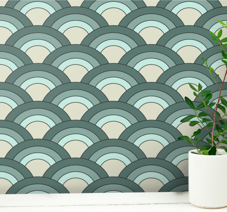 Semicircle Patterns geometric wallpaper - TenStickers
