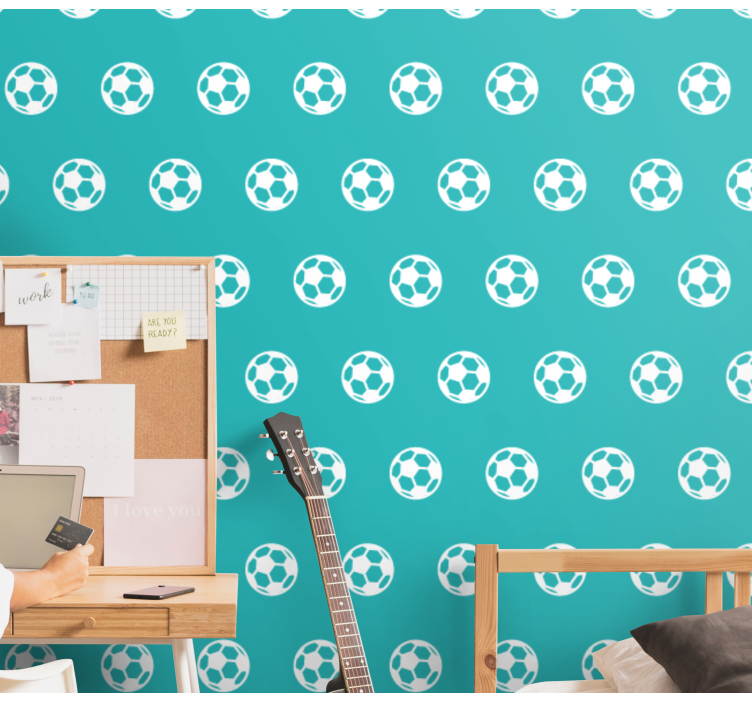 Football Pattern teenage bedroom wallpaper - TenStickers