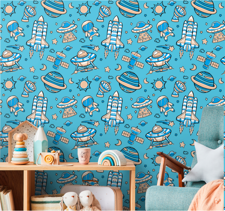 Space Exploration Fantasy contemporary wallpaper - TenStickers