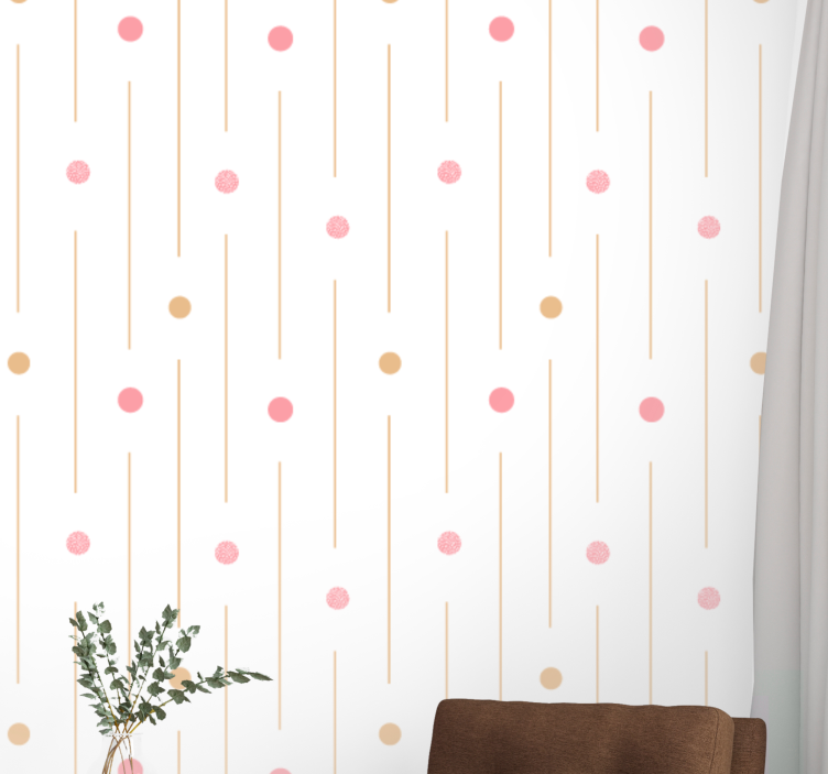 Dotted and Striped polka dots wallpaper - TenStickers