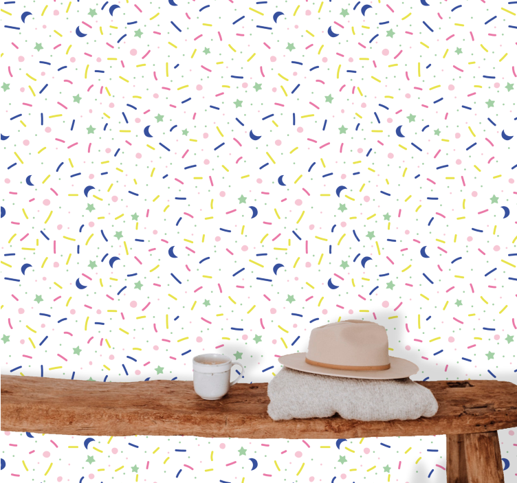Sprinkles Pattern geometric wallpaper - TenStickers