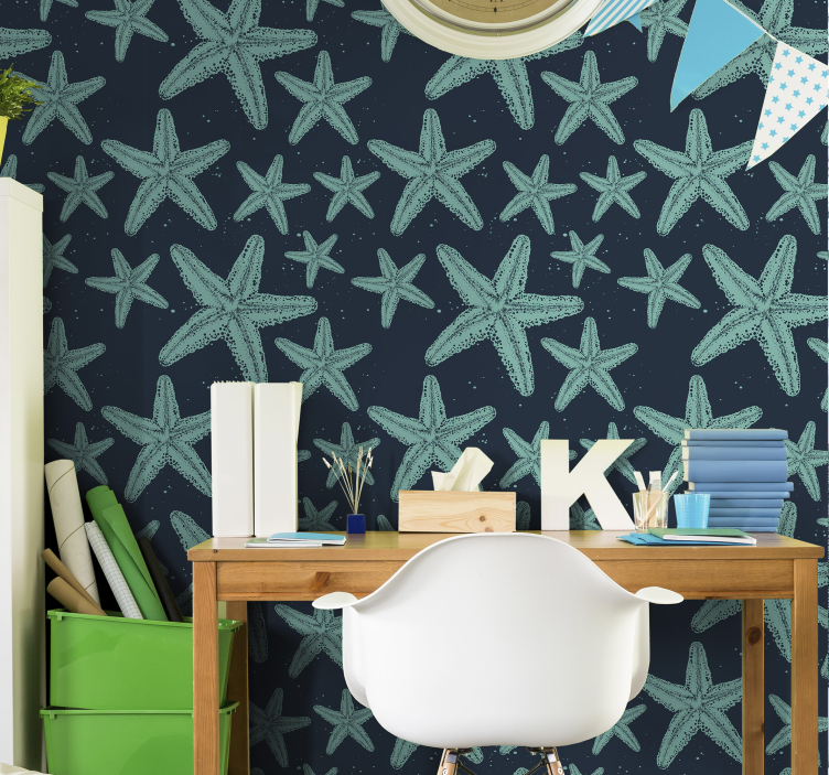 Starfish pattern animal wallpaper - TenStickers