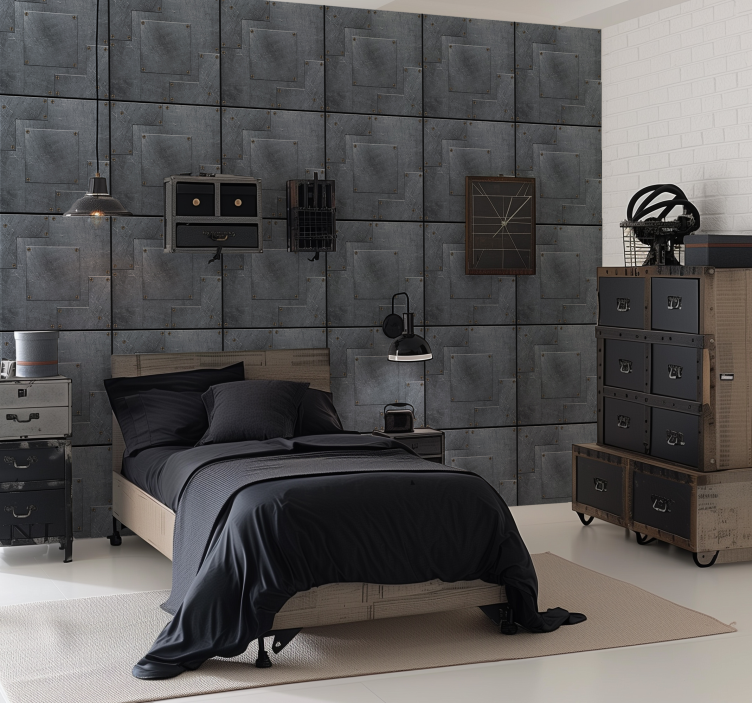 Steel plates Teenage bedroom wallpaper - TenStickers