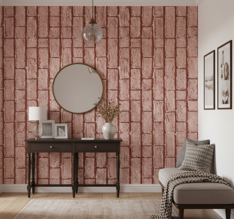 Stone effect wallpaper rustic brick design - TenStickers